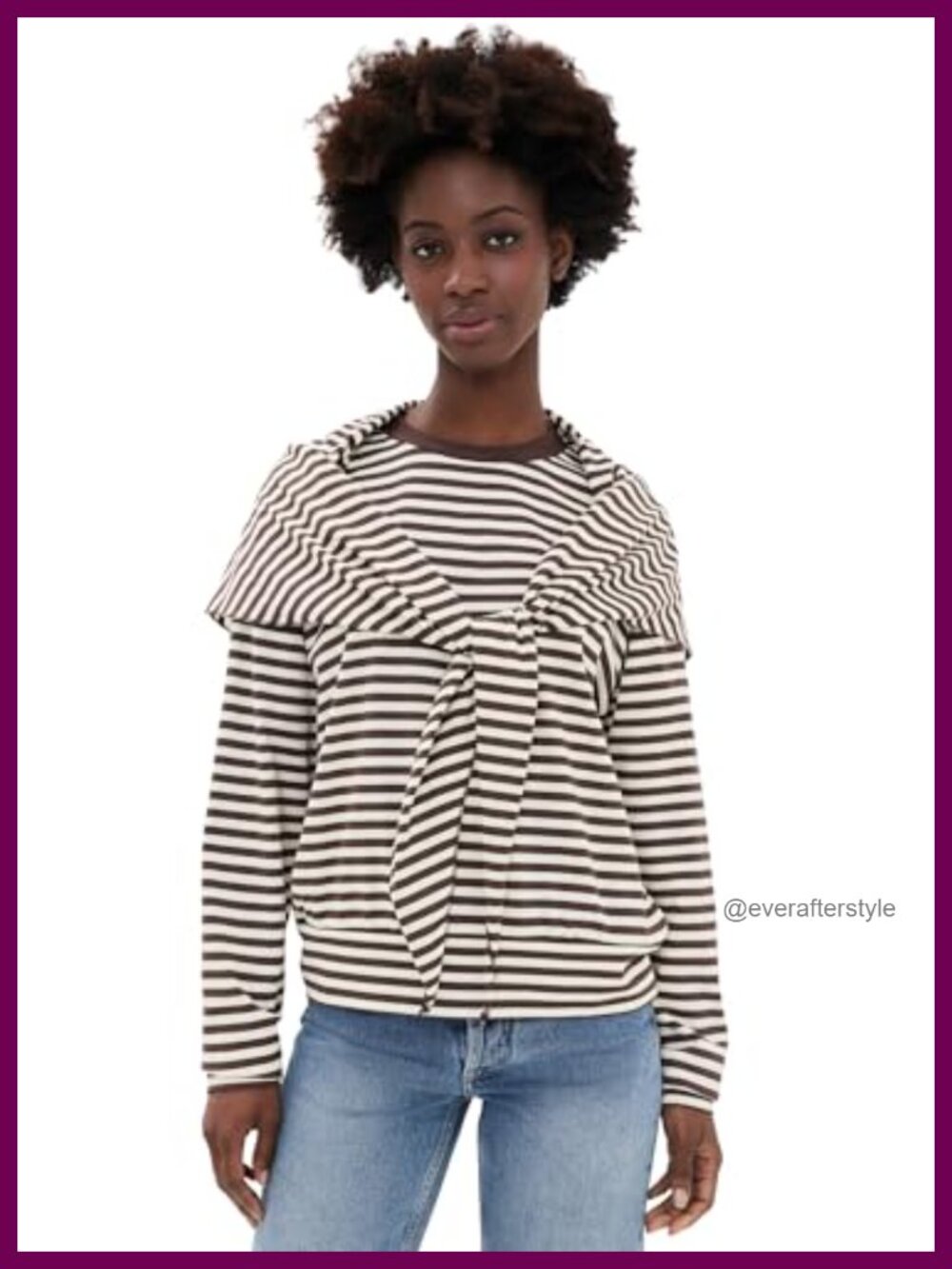 Lioness Long Sleeve Crew Neck Pullover Tee with Scarf